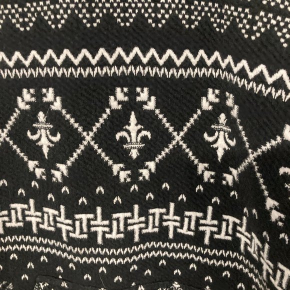 TONIA DEBELLIS Sweater Size XL Black White CHUNKY Cowl Neck Front Pocket Cozy - Picture 4 of 9